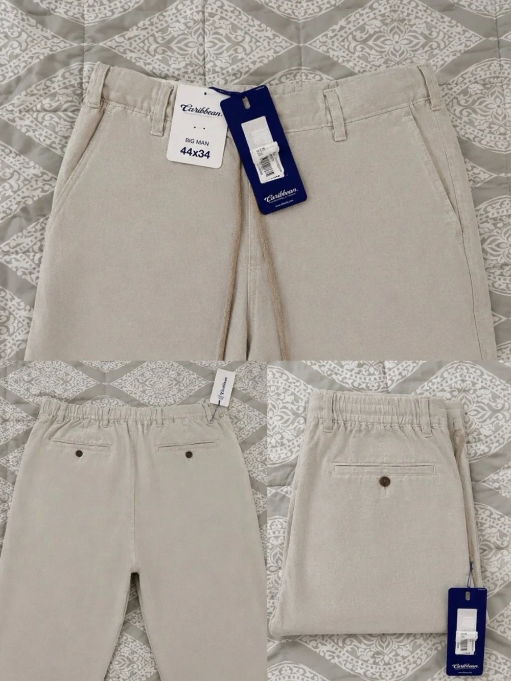 Caribbean Men’s Beige Corduroy Pants